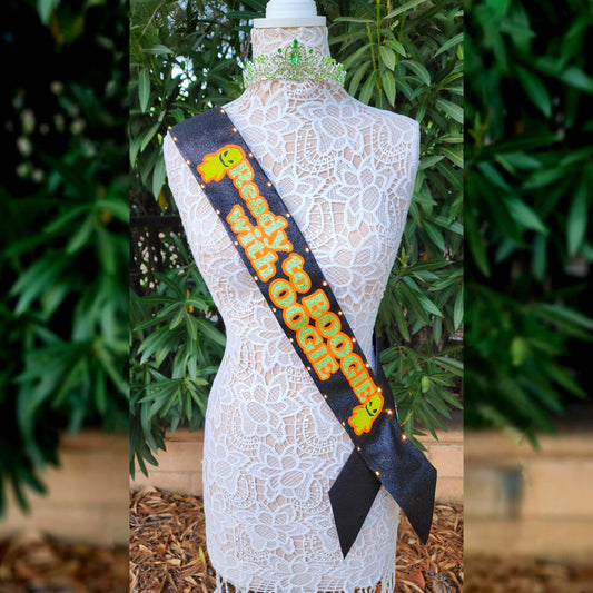Green Boogie Light Up Birthday Sash | Birthday Party Sash, Halloween Birthday Accessory
