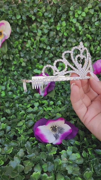 Kid's Silver Tiara with Silver Rhinestones (218)