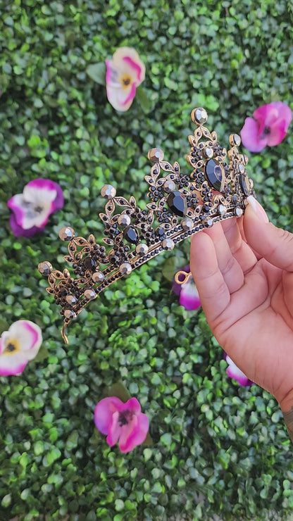 Bronze Tiara with Black Rhinestones (48)