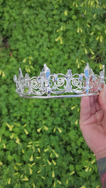 Unisex Silver Crown with Silver Rhinestones (211)