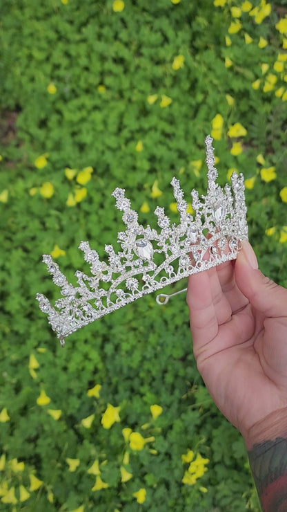 Silver Tiara with Silver Rhinestones (201)