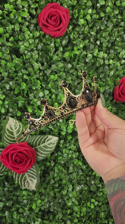 Bronze Tiara with Black Rhinestones (252)